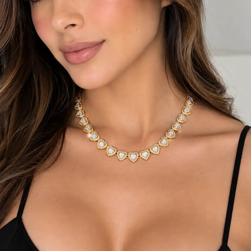 Collar de Corazones tipo SWAROVSKI