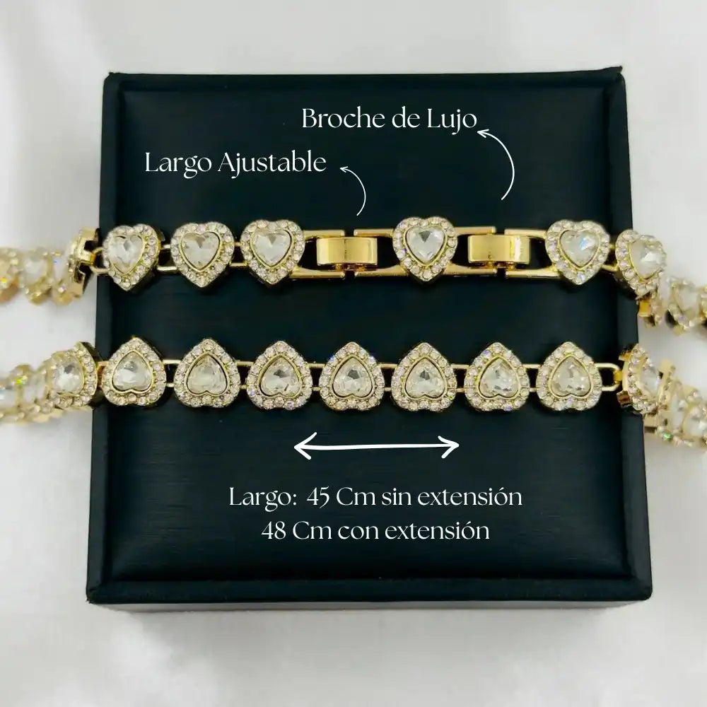 Collar de Corazones tipo SWAROVSKI