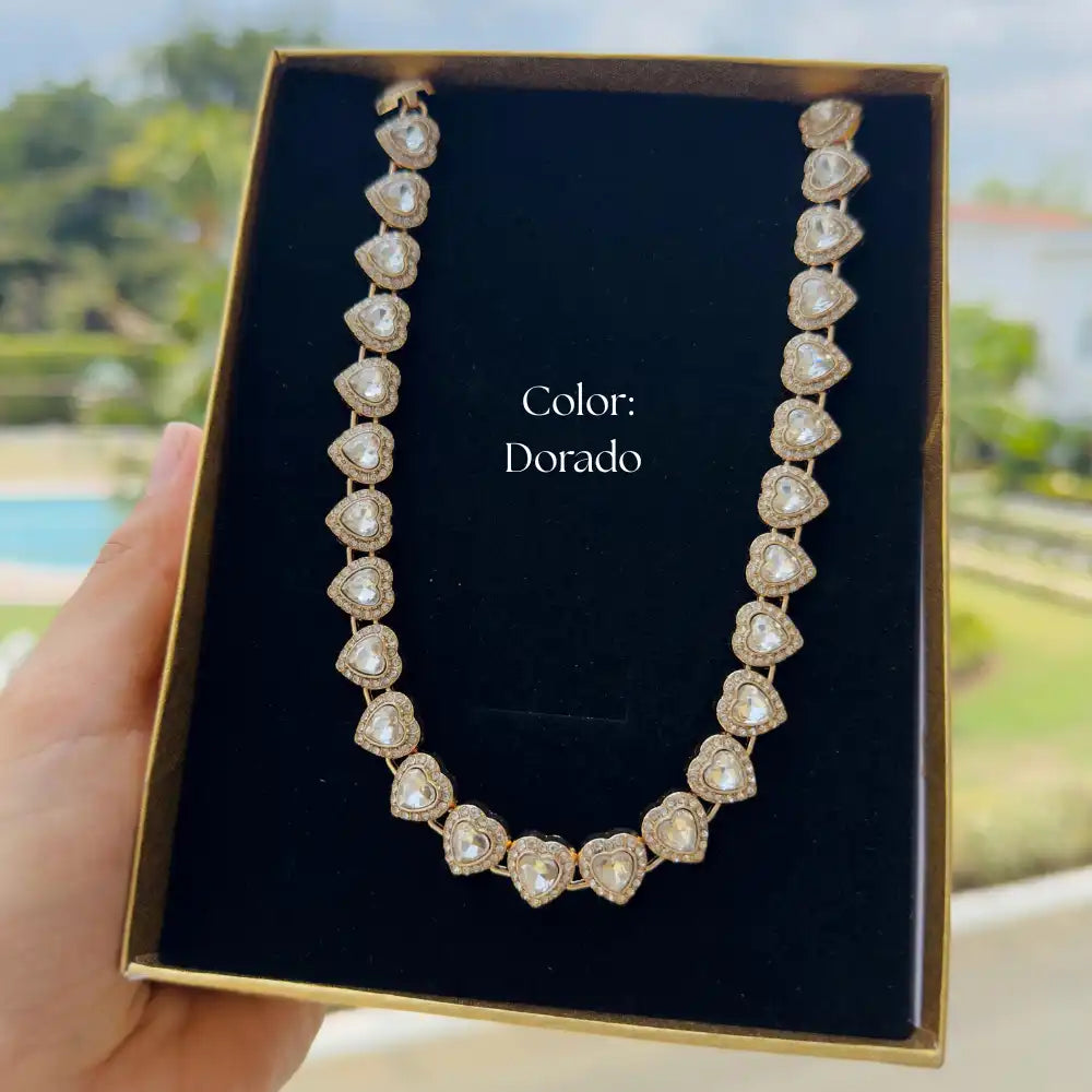 Collar de Corazones tipo SWAROVSKI
