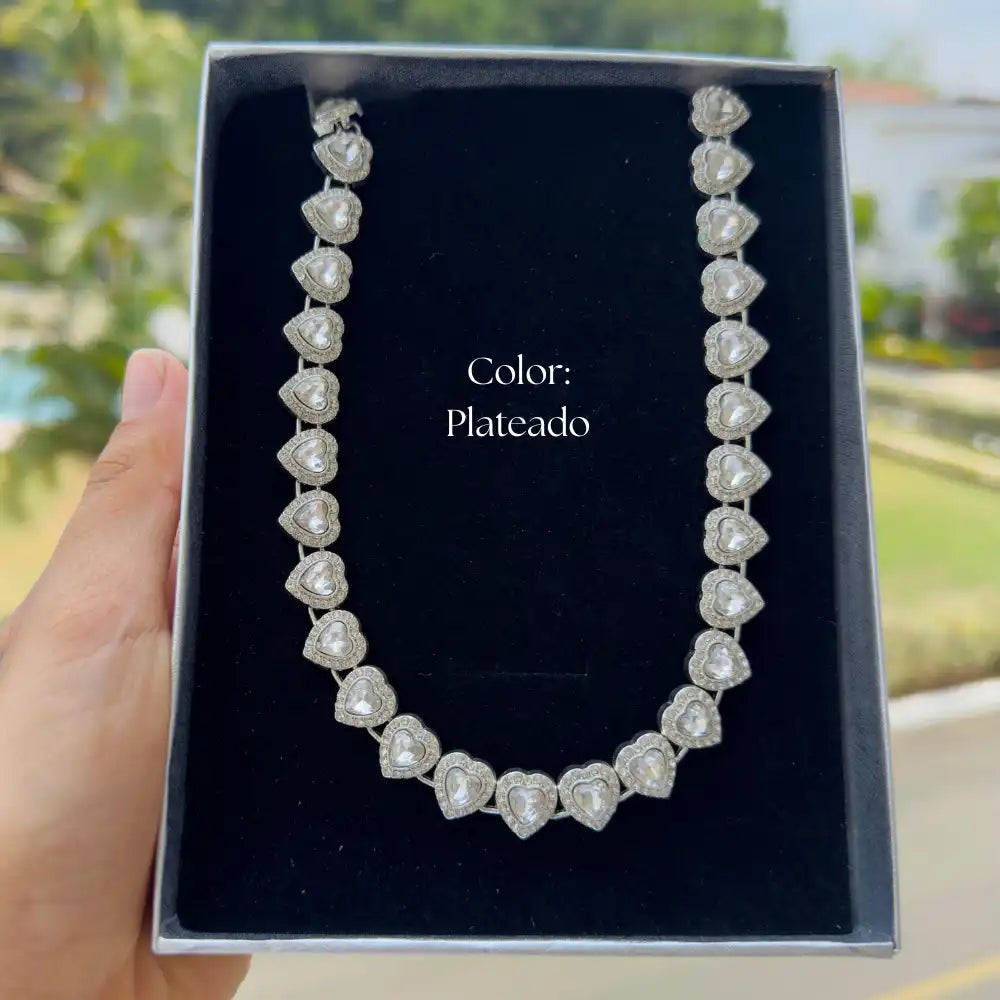 Collar de Corazones tipo SWAROVSKI